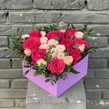 Цветочная композиция из Розы в коробке #REPLACE_PRED# Богослово