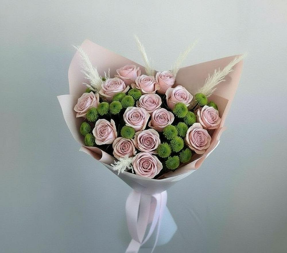 Букет цветов из: Розы и Хризантемы в Богослово