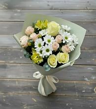 Букет цветов из:  Альстромерии, Розы и Хризантемы в Богослово