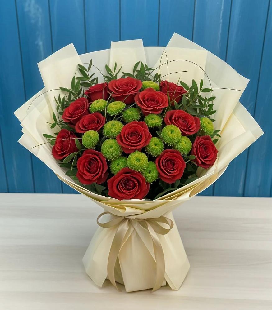 Букет цветов из: Розы и Хризантемы в Богослово