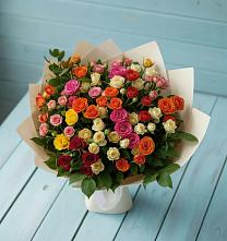 Букет Микс из разноцветных кустовых роз #REPLACE_PRED# Богослово